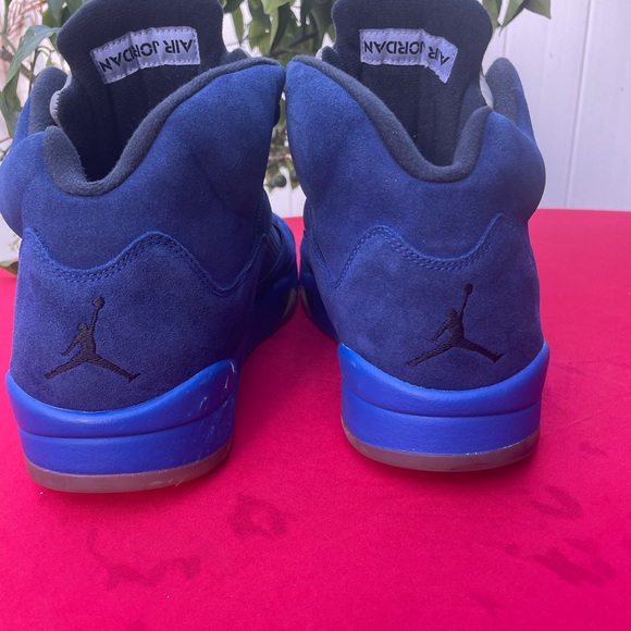 Nike Air Jordan 5 Retro Blue Suede 2017 Size 13   136027-401 Blue Black Silver - Picture 9 of 10